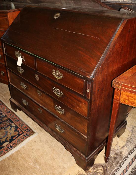 George III mahogany bureau(-)